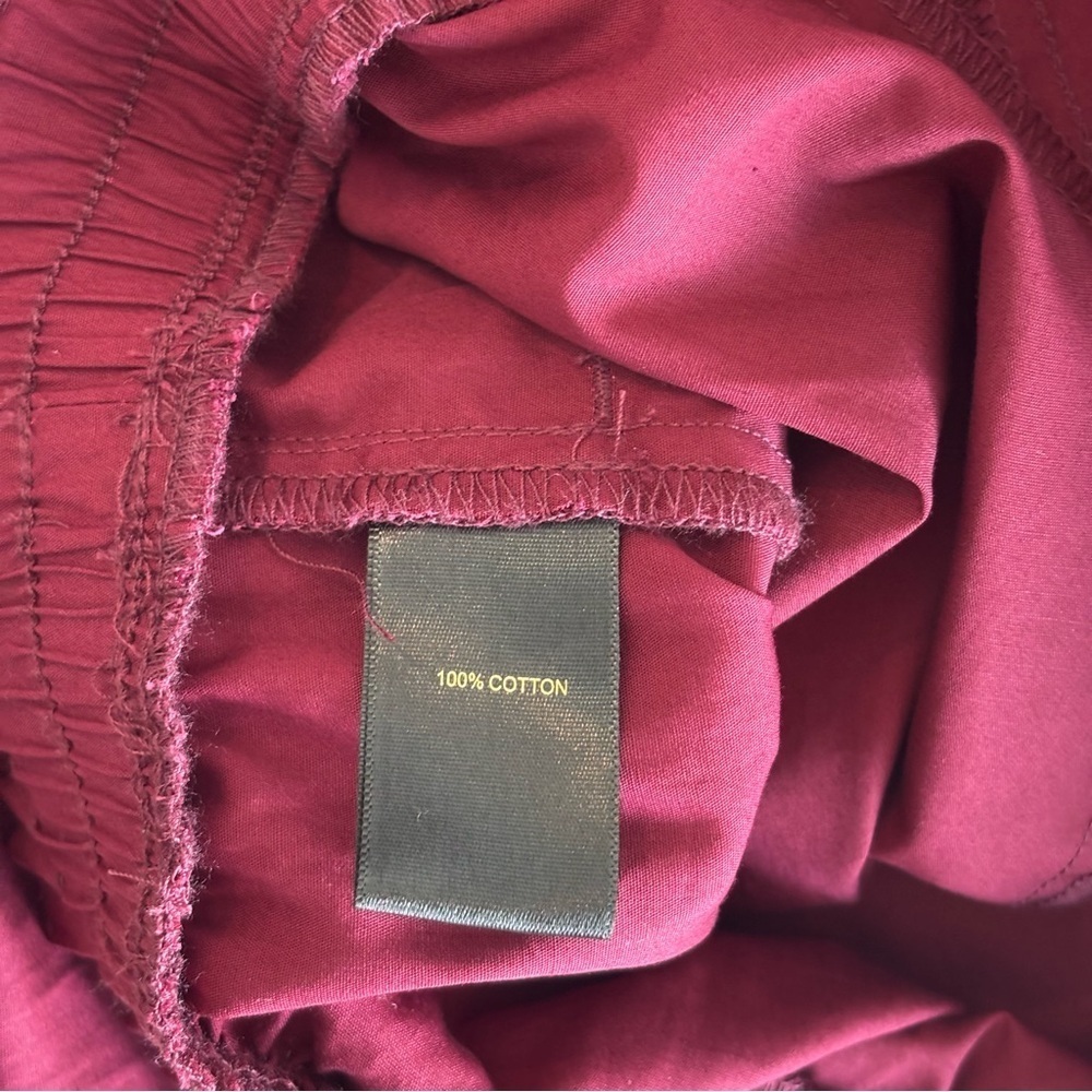 NWOT House of Harlow 1960 Burgundy Maroon Stretchy Waistband Wide-Leg Pants Med - Picture 8 of 9
